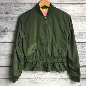 NWOT Kate Spade Army Green Bomber Jacket XS